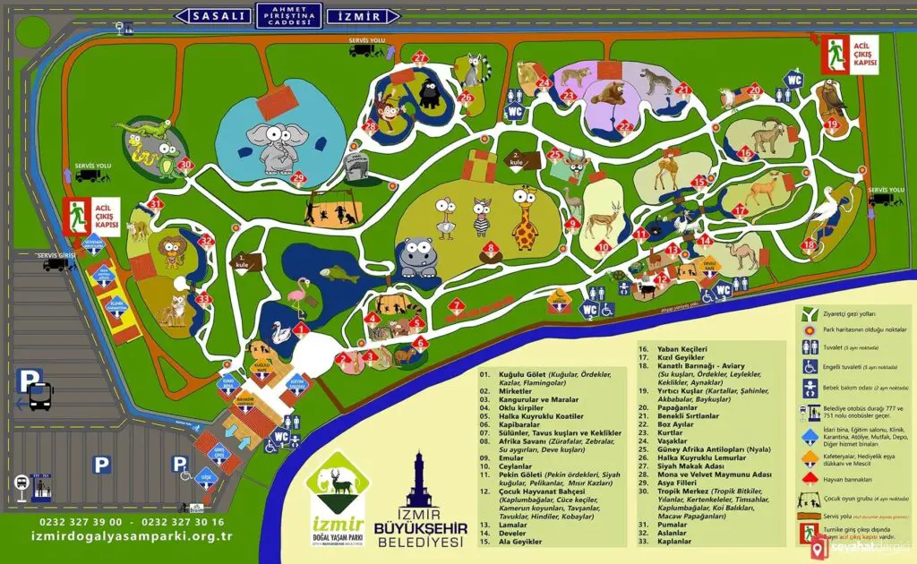 Sasalı Hayvanat Bahçesi Haritası