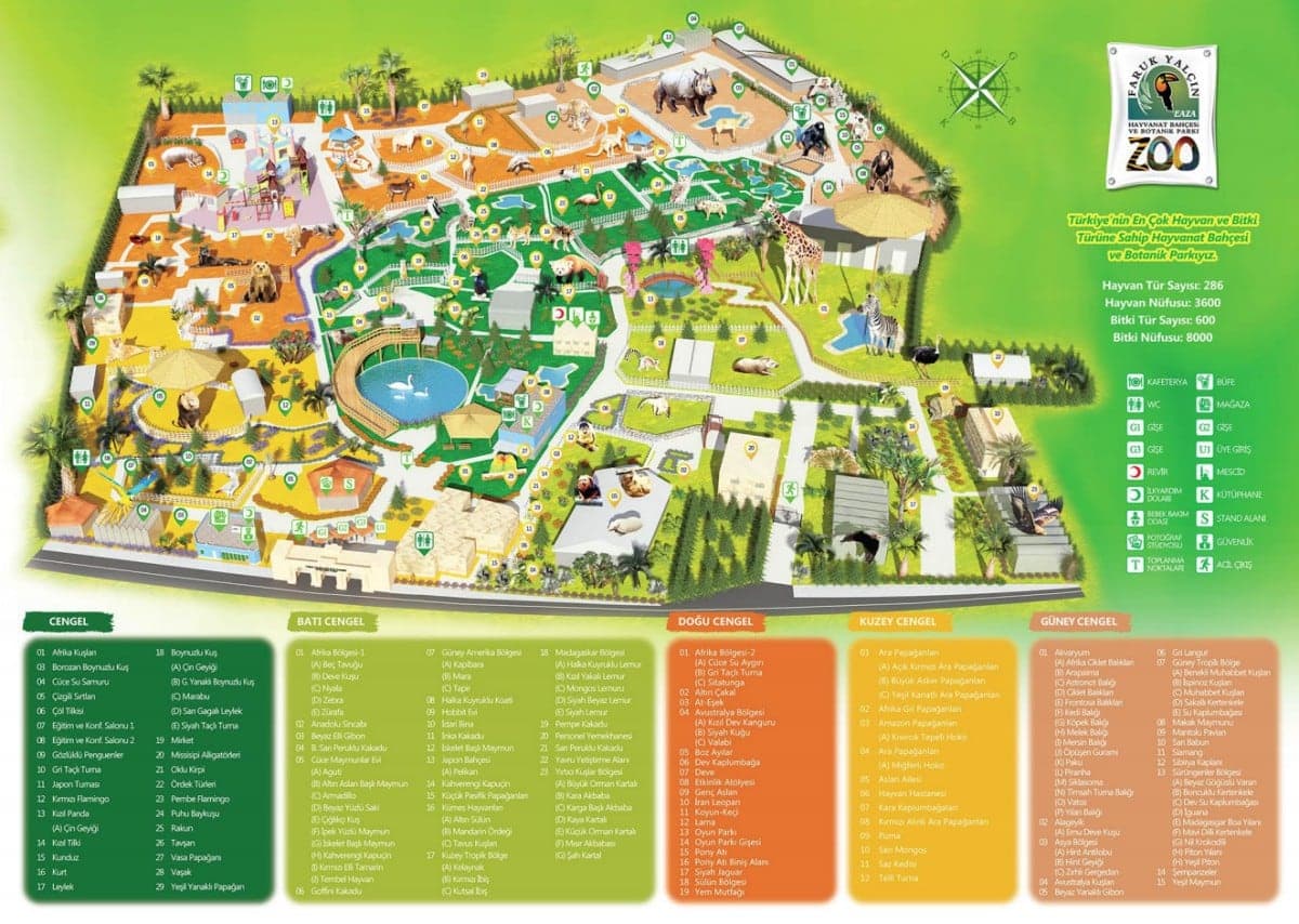 Darıca Hayvanat Bahçesi Park Haritası