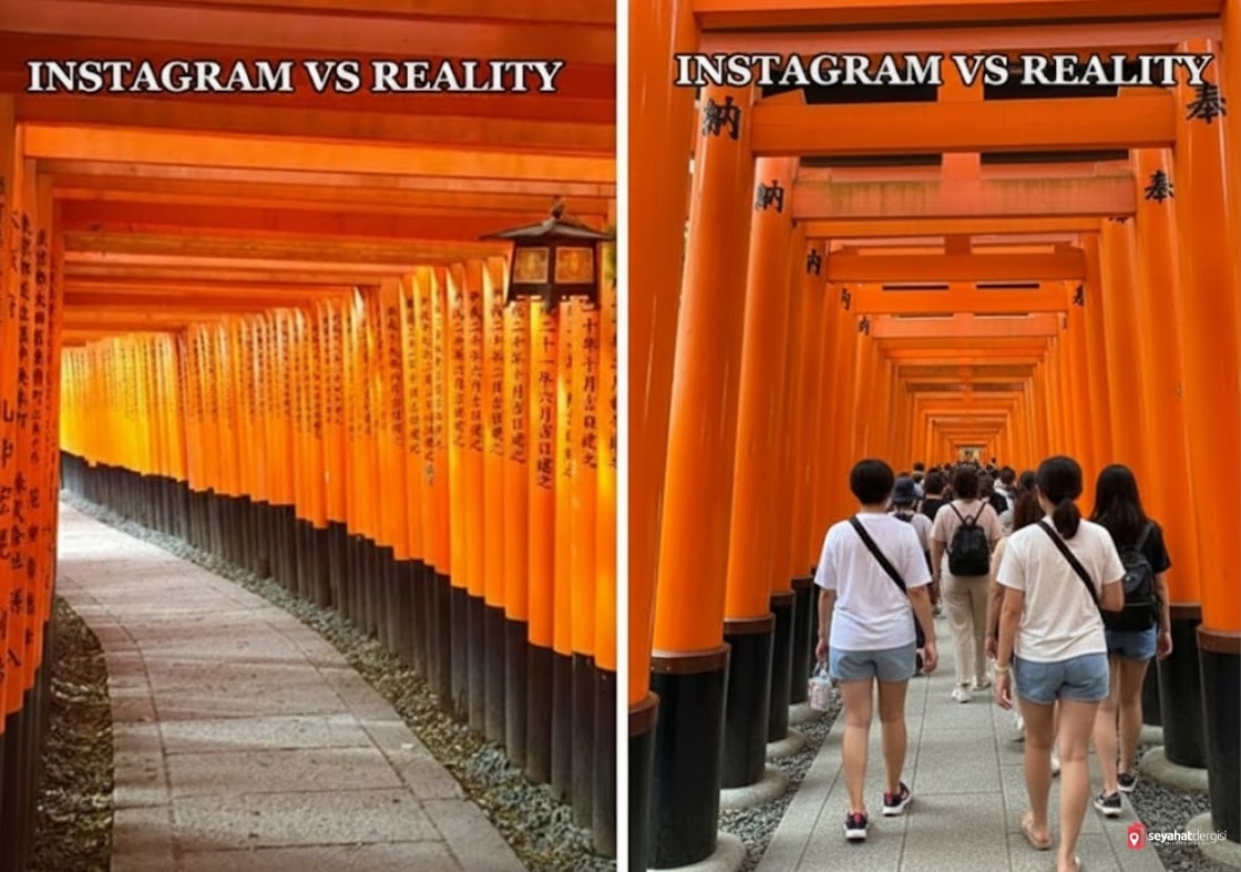 Sosyal medyada vs gerçekte Fushimi Inari Tapınağı