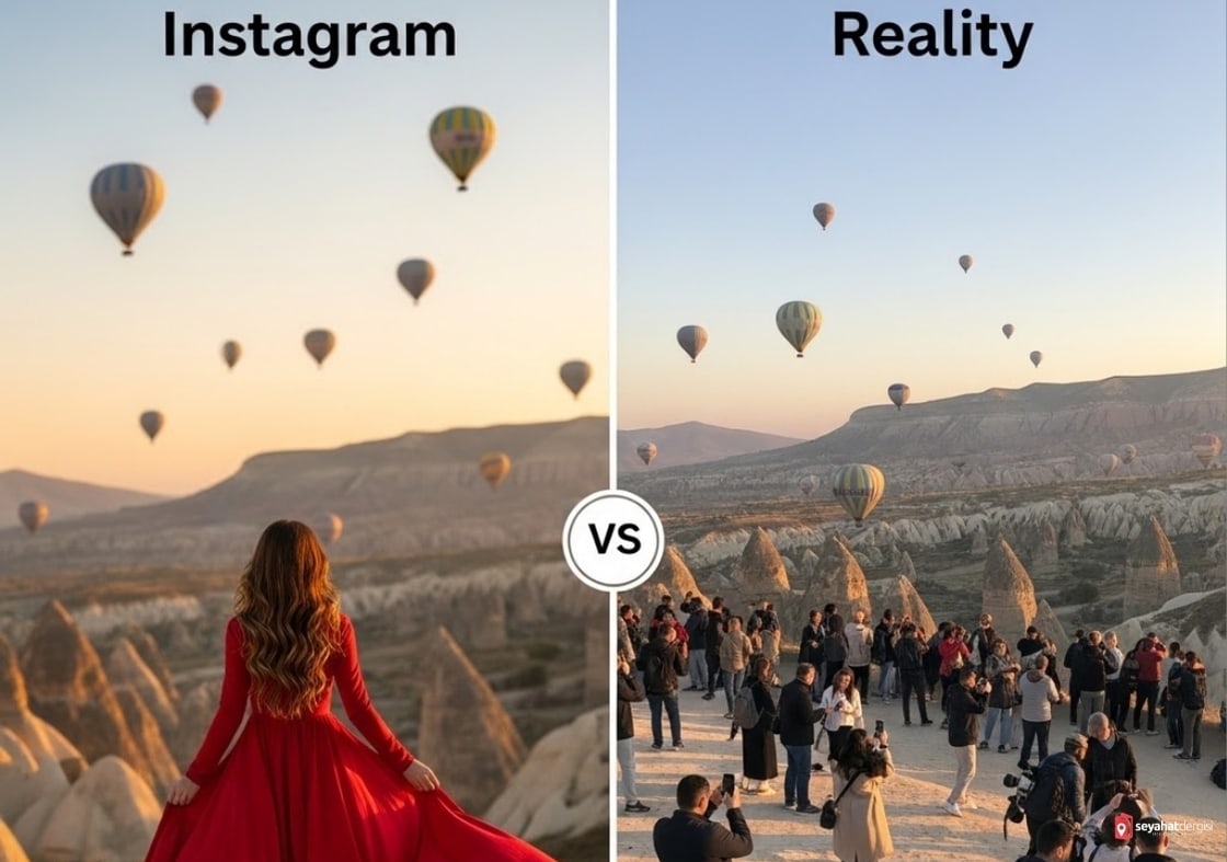Instagram vs gerçek Kapadokya manzarası