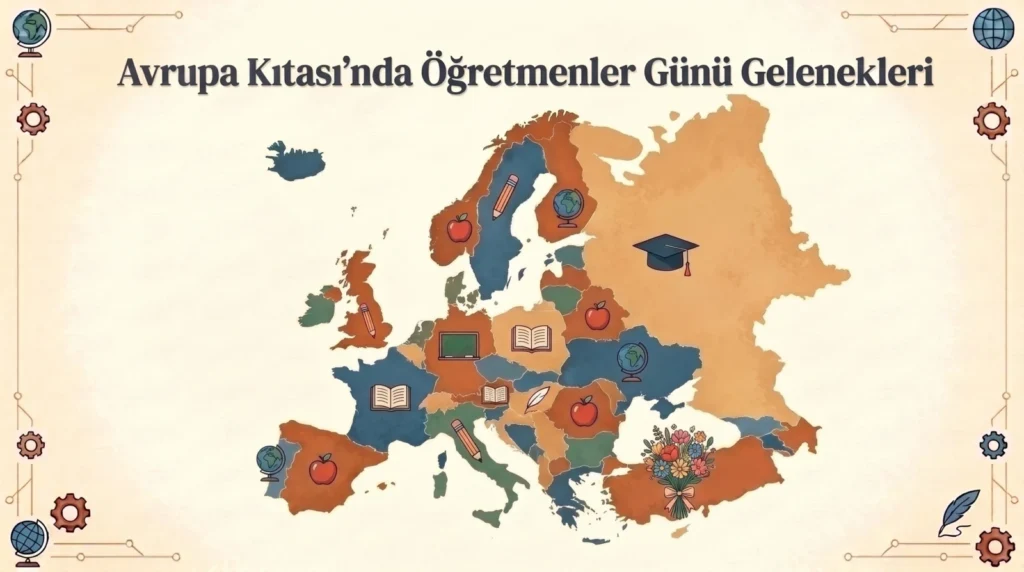 Avrupa Kıtası’nda Öğretmenler Günü Gelenekleri haritası
